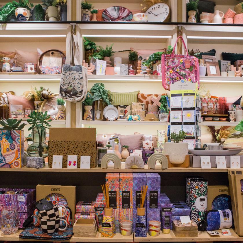 Shelf display at Zebra Finch