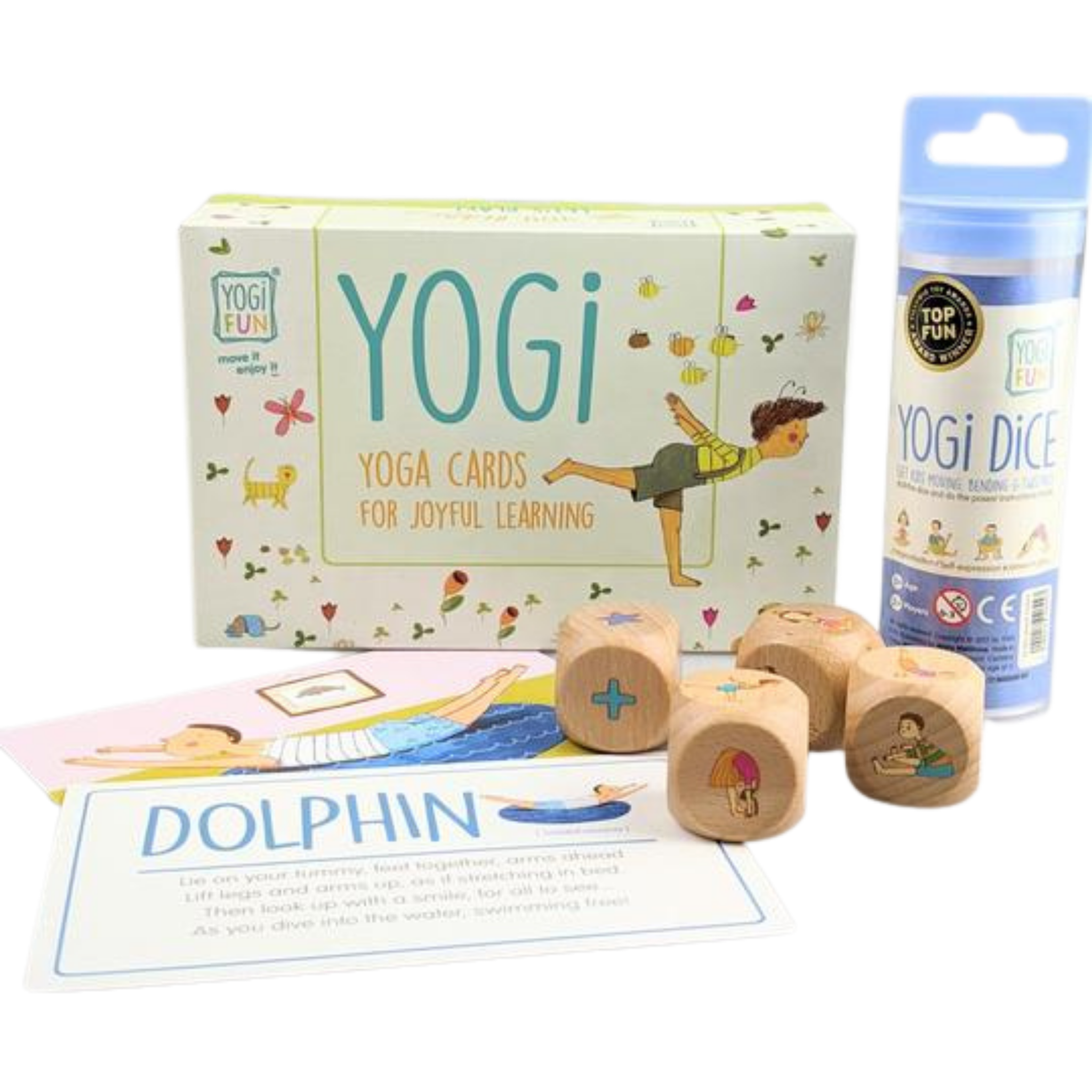 Gift pack including yoga cards and yoga dice
