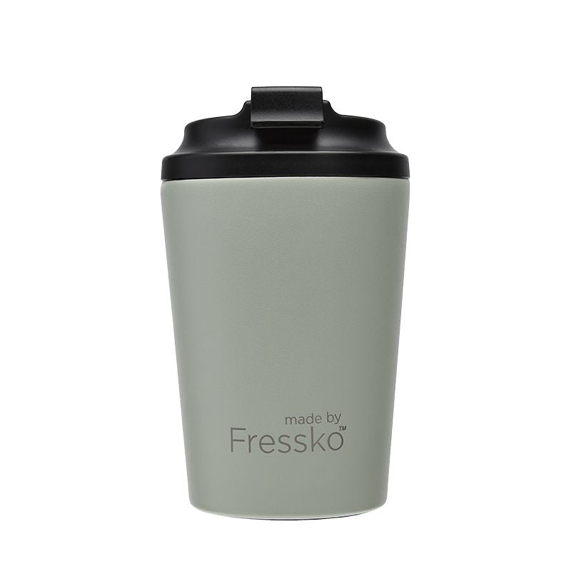 Camino size Made by Fressko in Sage colour, reusable coffee cup - 12oz