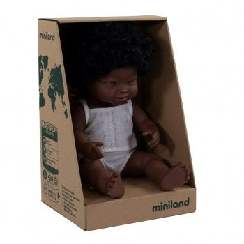 African Girl Doll with Down Syndrome MIniland Doll 38cm