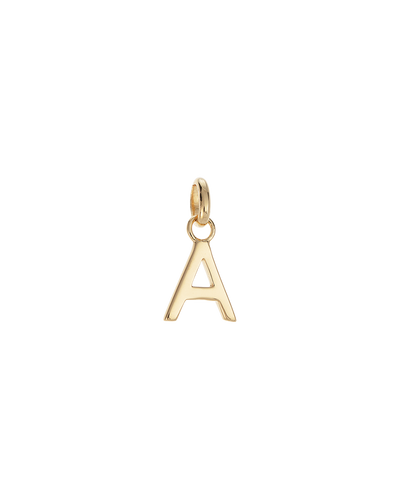 Gold A Outline Initial Charm by Kirstin Ash Jewellery