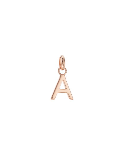 Rose Gold A Outline Initial Charm by Kirstin Ash