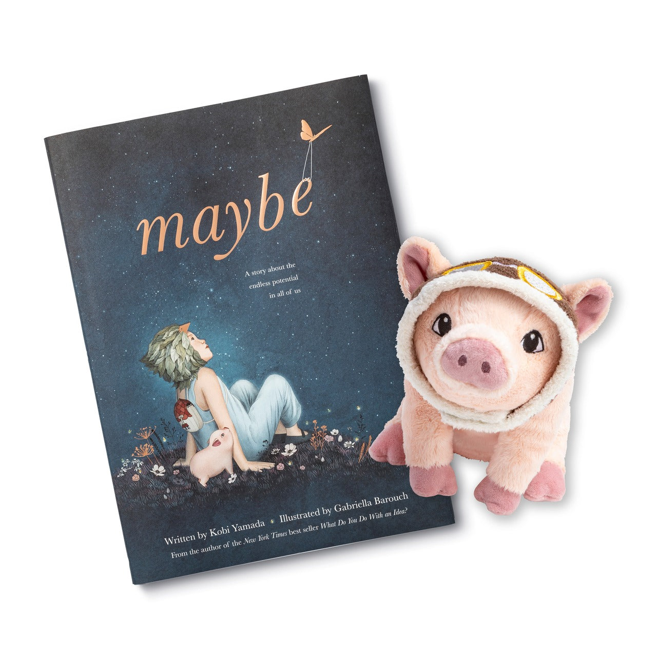 Maybe plush toy pig and Maybe book