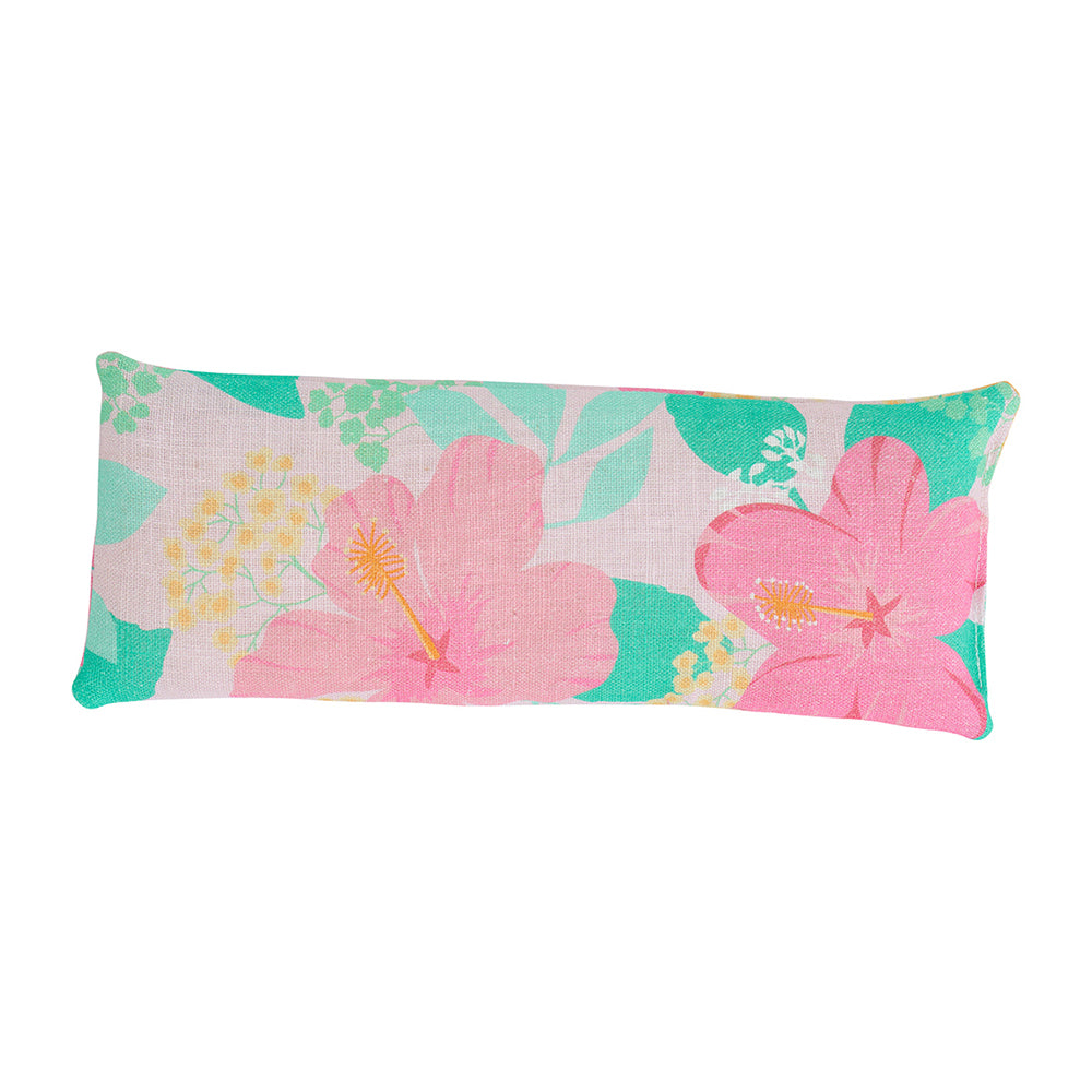 Linen eye rest in hibiscus print by Annabel Trends, without the packaging