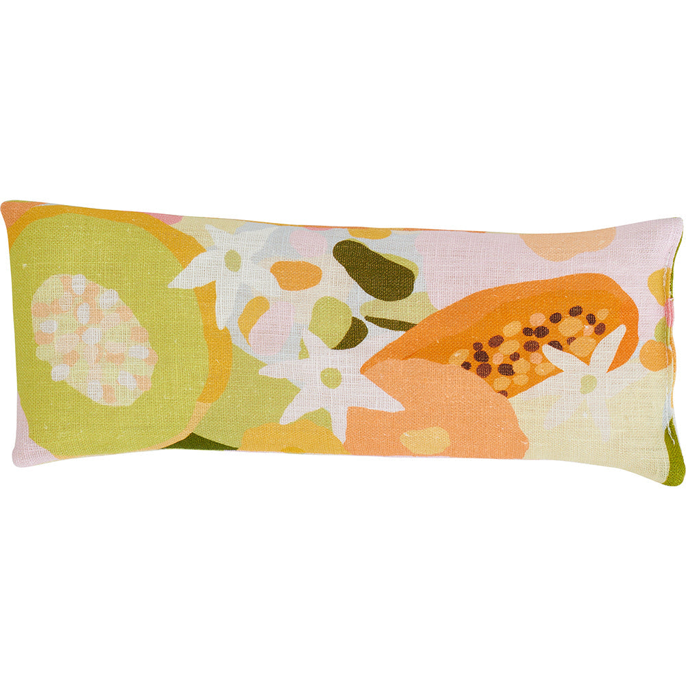 Linen eye rest in tutti fruitti, without the packaging