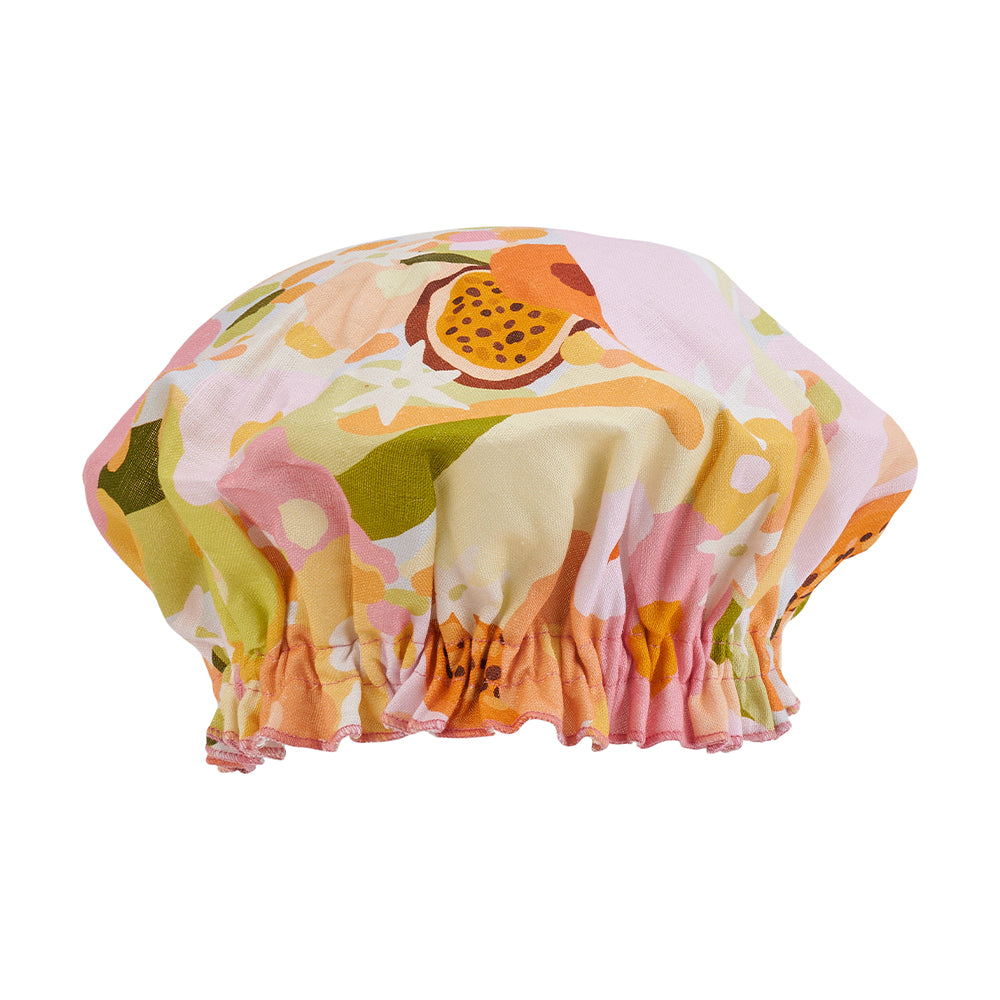 Linen Shower Cap in Tutti Fruitti design by Annabel Trends