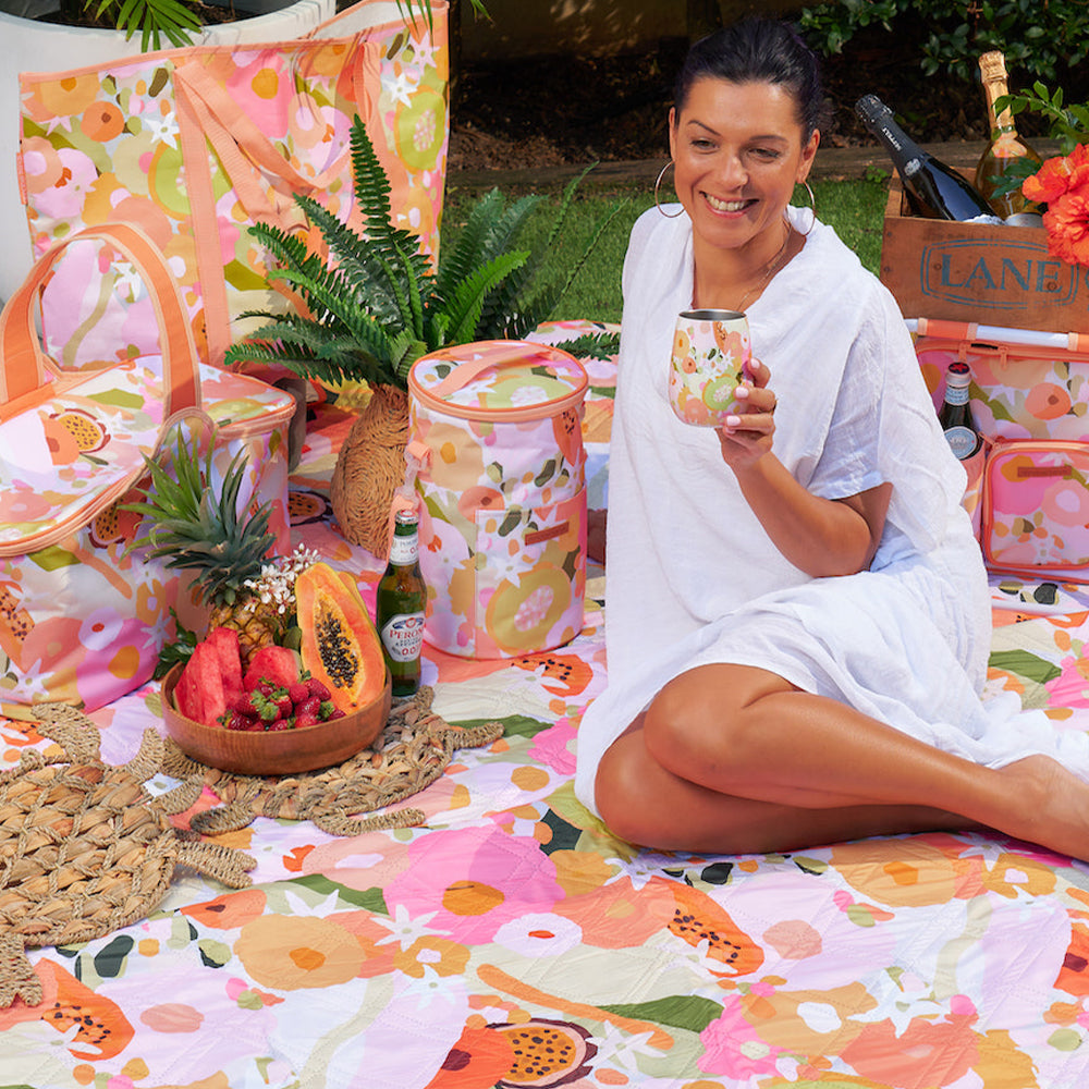 Picnic Cooler Chair in Tutti Fruitti print by Annabel Trends