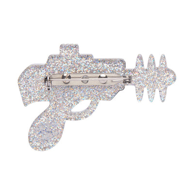 Back of Pew Pew Brooch by Erstwilder from their 2023 Mission To The Moon collection