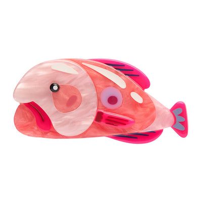 The Blissful Blobfish brooch by Erstwilder from their 2023 Pete Cromer Australian Sea Life collection