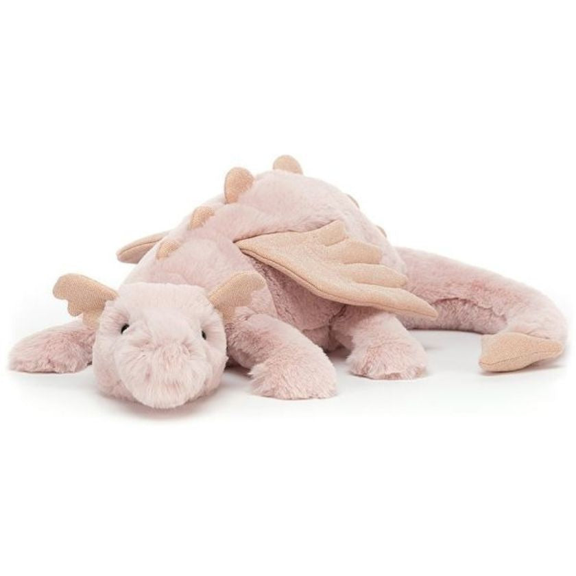 Bashful jellycat snow dragon in rose