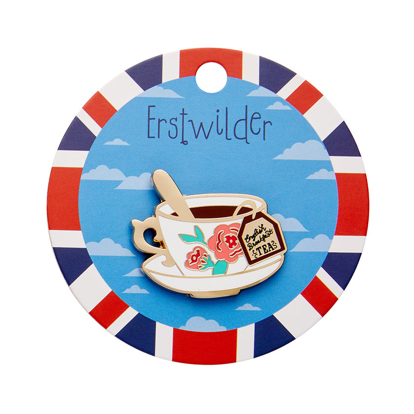 Fancy a Cuppa Enamel Pin by Erstwilder from their 2024 London Calling collection