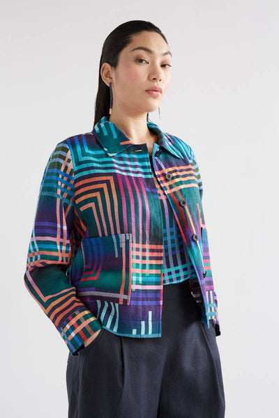 Elk the Label Minnen Jacket in Navy Ligheten Print