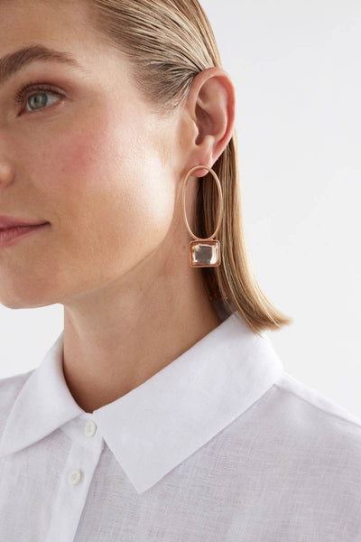 Elk the Label Stal Drop Earrings in Champagne on model