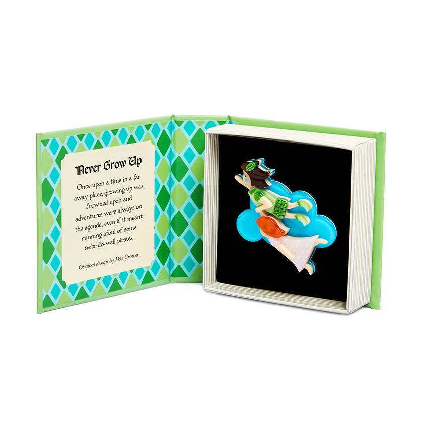 Erstwilder x Pete Cromer Fairytale brooch collection - Never Grow Up Brooch in gift box