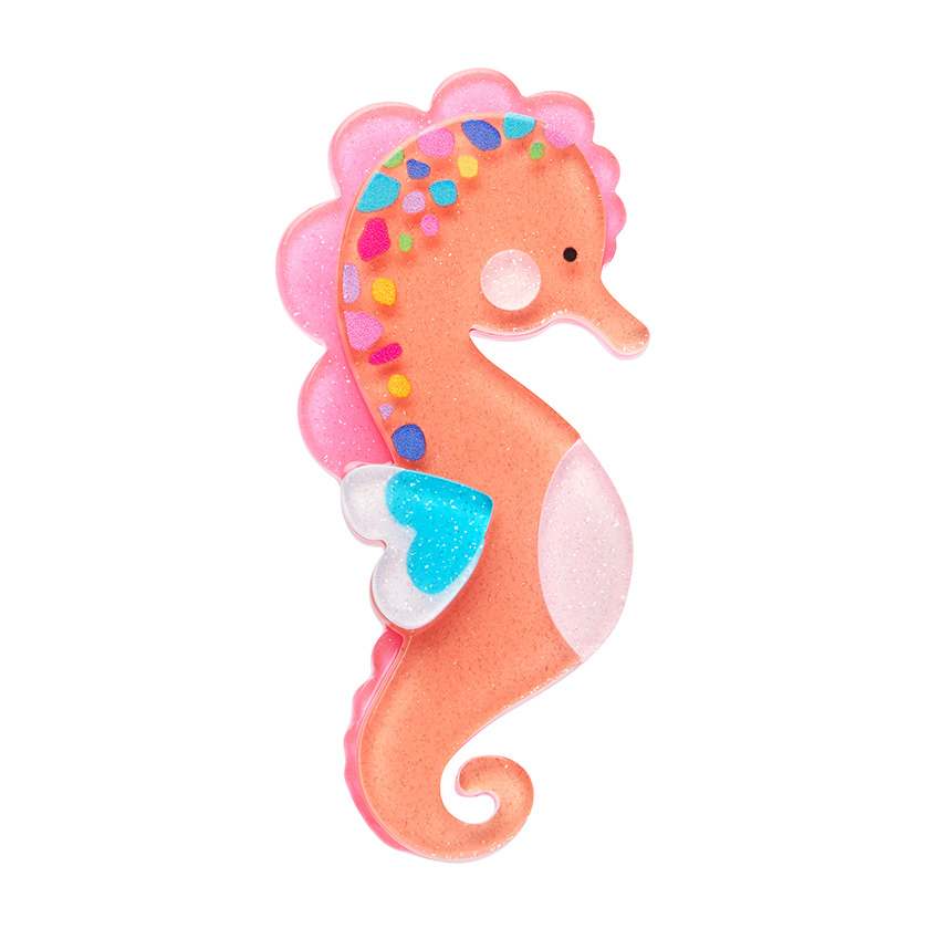 Stevie the Seahorse brooch by Erstwilder from their 2023 Kasey Rainbow collection