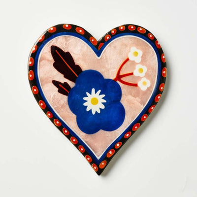 Jones and Co Wall Art Bloom Nouveau in Blue Heart