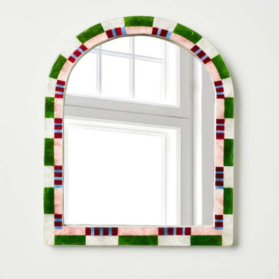 Jones and Co Wall Art in Bloom Nouveau in Check Mirror