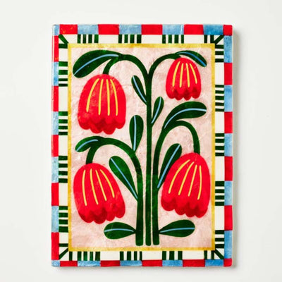 jones and Co Wall Art Bloom Nouveau Red Rectangle