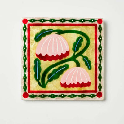 Jones and Co Wall Art Bloom Nouveau Yellow Square