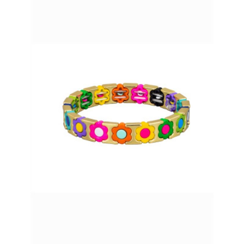 Multi Coloured Daisy Tile Bracelet y Tiger Tree