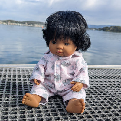 Miss Alice pink sheep warm winter pyjama doll clothing on 38cm Miniland doll