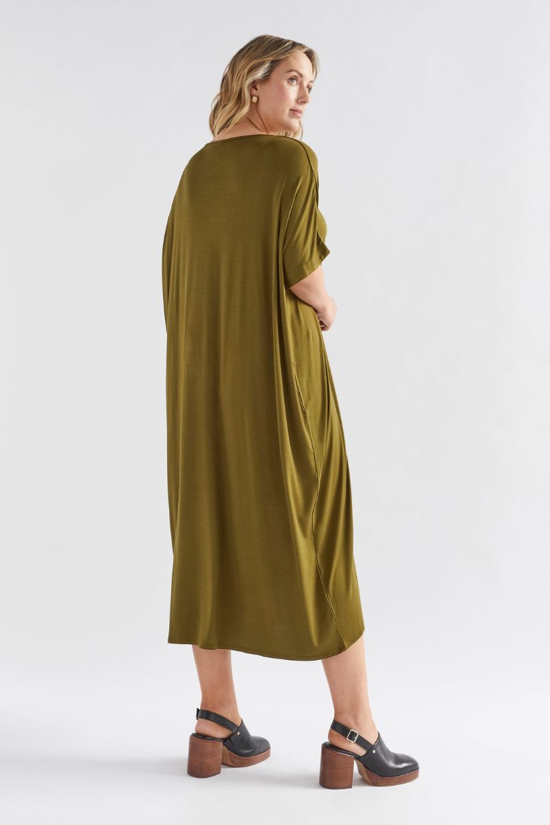 Telse dress in dark citronelle by Elk the Label