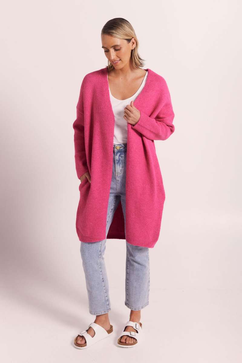 Wear Colour Fuchsia Pink Wool Blend Cardigan - from the sister brand of See Saw