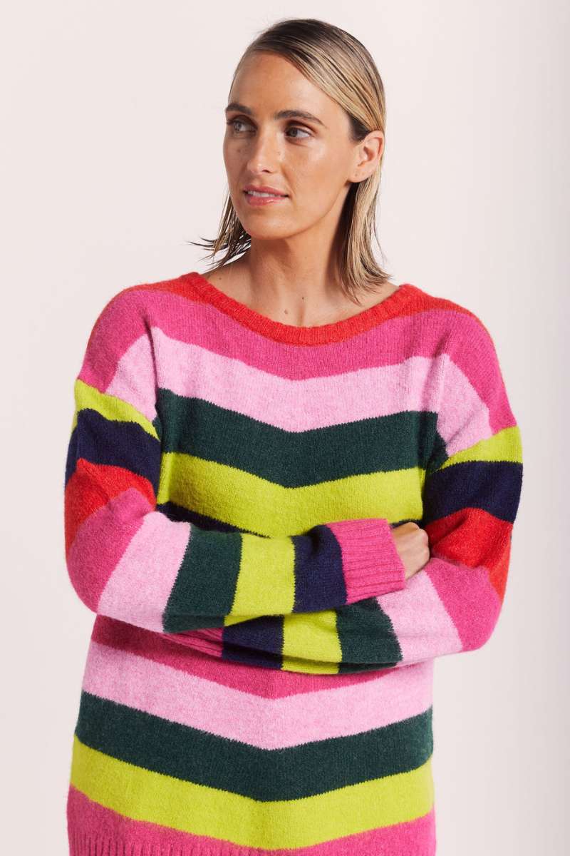 Wear Colour Jungle Boogie Stripe sweater made from a wool blend, from See Saw's sister brand