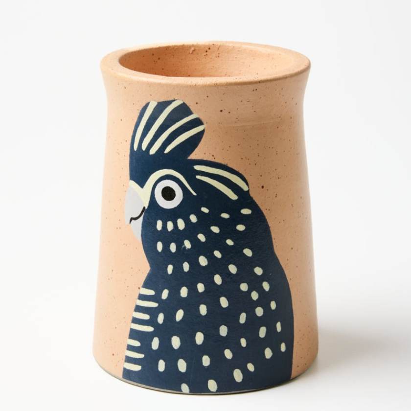 Aerial black cockatoo vase by Jones and Co | Stockist at Zebra Finch in Newcastle, NSW