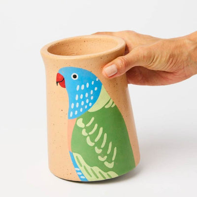 Ceramic vase with Lorikeet design by Jones and Co | Stockist at Zebra Finch in Newcastle, NSW