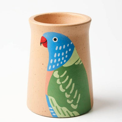 Ceramic vase with Lorikeet design by Jones and Co | Stockist at Zebra Finch in Newcastle, NSW