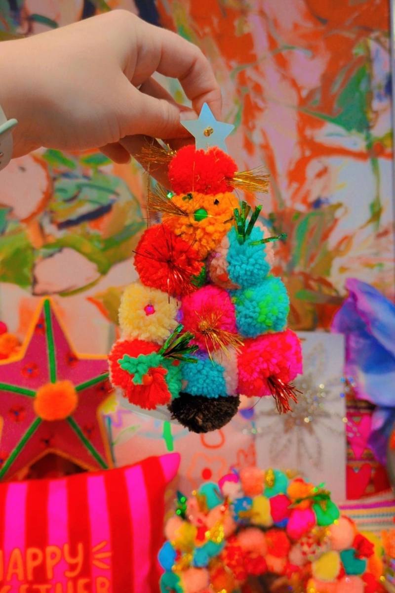 Hanging Pom Pom Tree Decorations