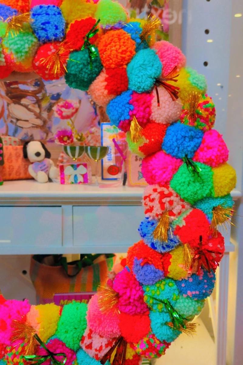 Pom Pom Wreath Rainbow - Large 50cm LOCAL PICKUP ONLY