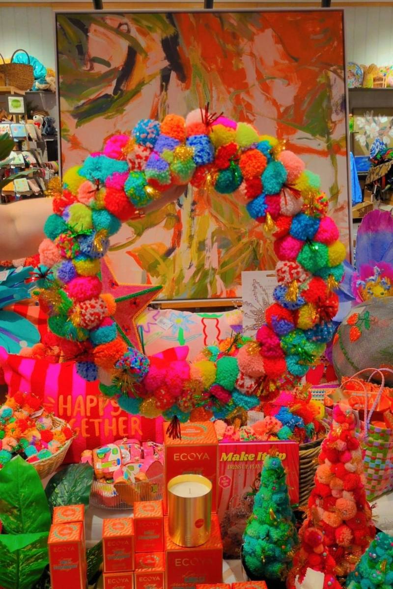 Pom Pom Wreath Rainbow - Large 50cm LOCAL PICKUP ONLY