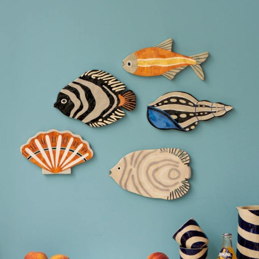 Fish and shell wall art by Jones and Co