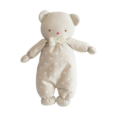 White Spot Linen Stripe Baby Ted Doll by Alimrose