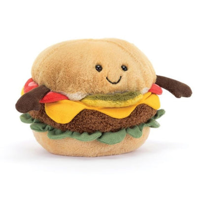 Amuseables burger plush toy by Jellycat