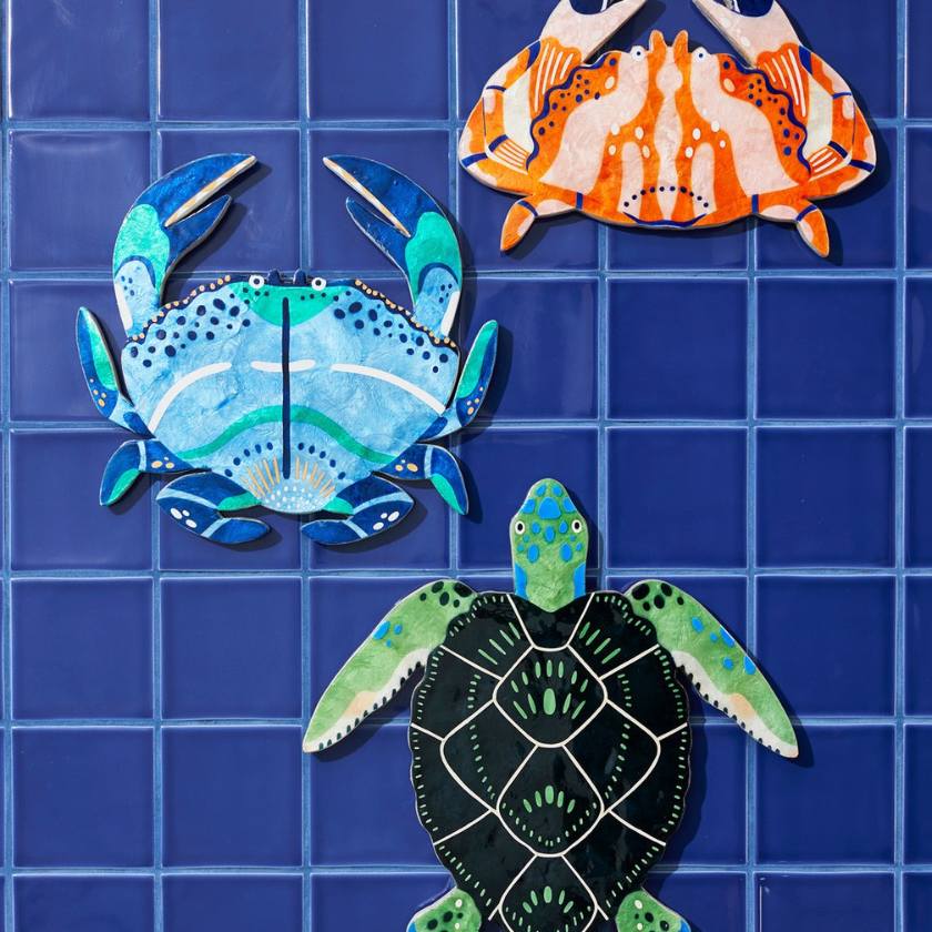 Beach Club Orange Crab - Jones and Co Wall Art