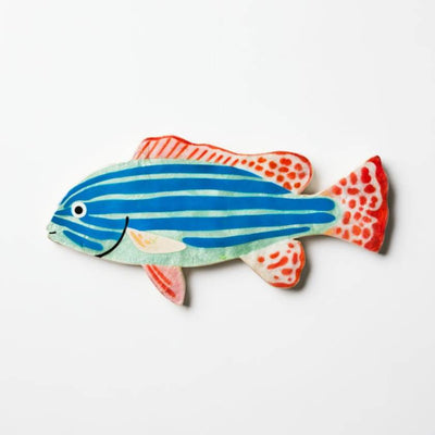 Colorful fish-shaped wall art on a white background by Jones and Co. Stockist at Zebra Finch in Newcastle, NSW