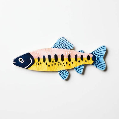 Colorful fish-shaped wall art piece on a white background by Jones and Co | Stockist at Zebra Finch Style in Newcastle, NSW