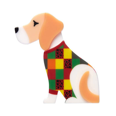 Beatrice Beagle resin brooch by Erstwilder from their 2024 Fan Favourite collection