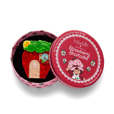 Berry Happy Home Brooch in gift box by Erstwilder from their 2024 Strawberry Shortcake Collection