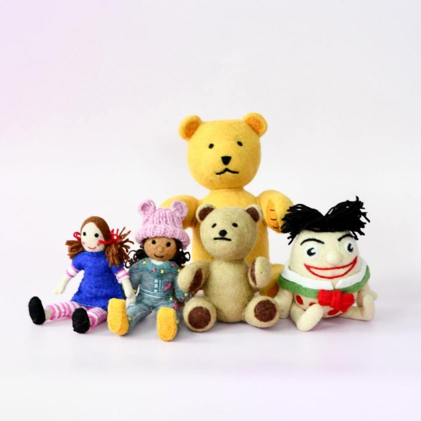 Tara Treasures ABC Play School - Felt Big Ted Toy | Zebra Finch Style