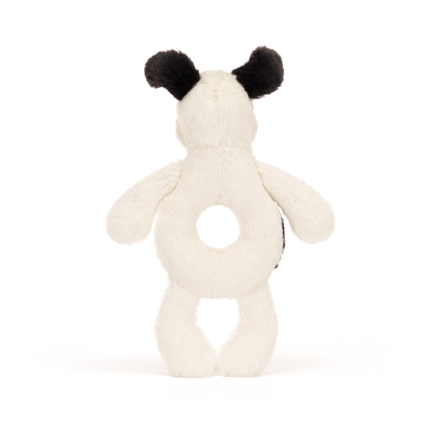 Jellycat Black and White Puppy Ring Rattle | Jellycat Stockist in Newcastle, NSW at Zebra Finch Marketown