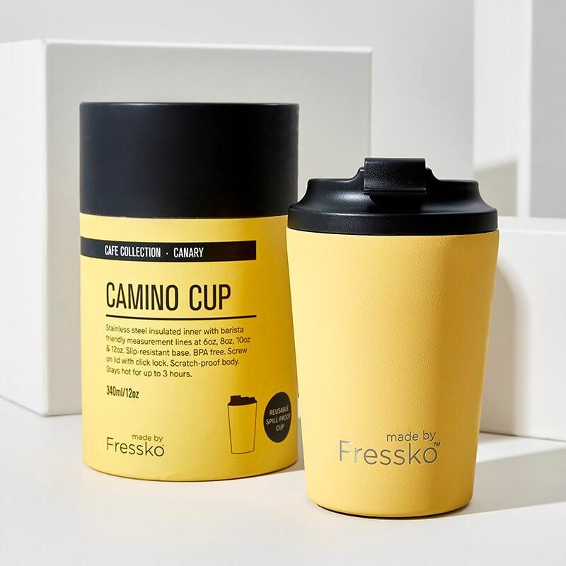 Canary yellow Made By Fressko reusable coffee cup - 12oz