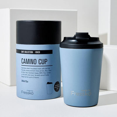 Camino Made by Fressko reusable coffee cup in the colour River - 12oz
