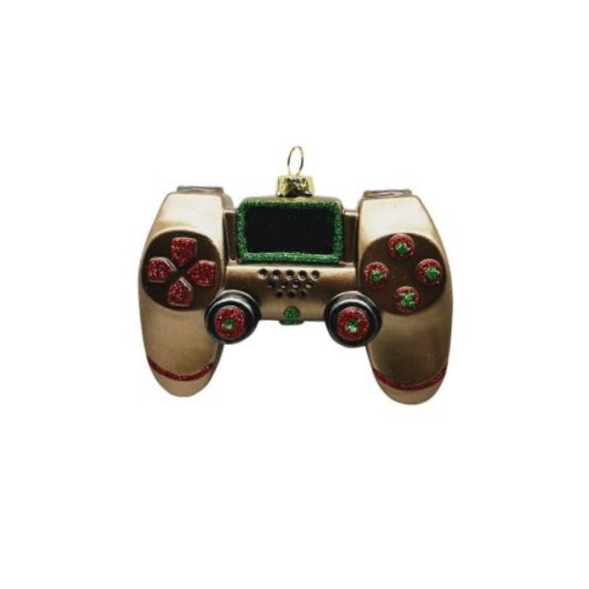 Gaming controller ornament on a white background