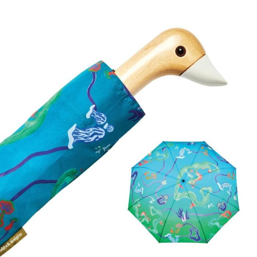 Duckhead Umbrella in Aqua Fungi