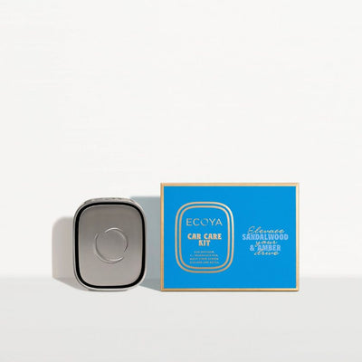 ECOYA car care kit with blue packaging and silver lid on a white background