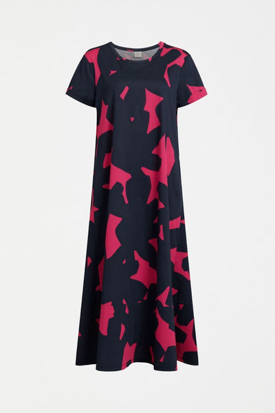 Elk the Label Haki Tshirt Dress in Navy print